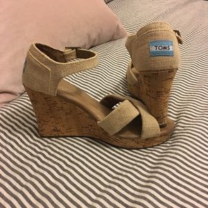 Toms linen wedge sandal
